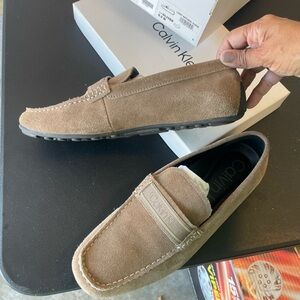 Calvin Klein Men's Brown Suede Loafers